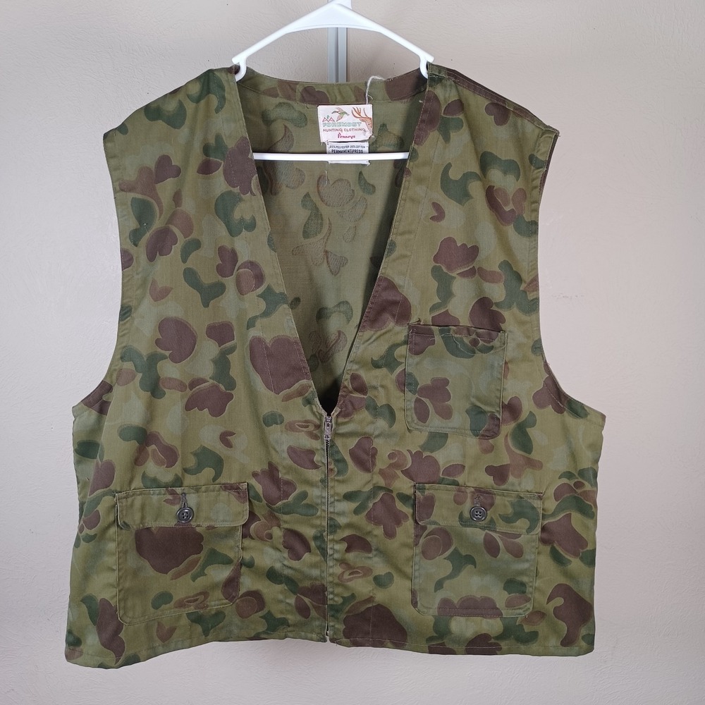 Penneys Foremost Vintage Camo Hunting Chore Vest Zip‎ Up Streetwear Grunge